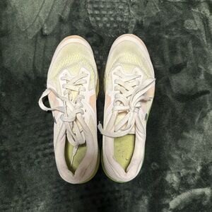 Women's Nike Air Max White Orange and Green Sneakers